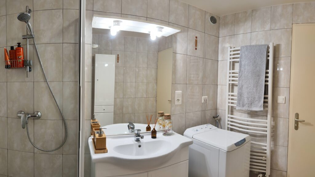 Bright private bathroom and shower room